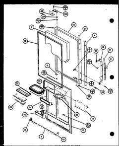 Refrigerator Door Parts 1 Diagram and Parts List for IC3K-P7621310W-BM  Amana Refrigerator