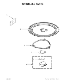 Turntable Parts Diagram and Parts List for MMV1174FW0  Maytag Microwave
