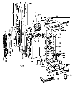 Unit Parts Diagram and Parts List for U5215-930  Hoover Upright Vacuum