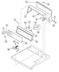 Control Panel Diagram and Parts List for SDG909WF  Speed Queen Dryer