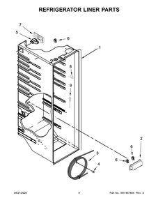 Refrigerator Liner Parts Diagram and Parts List for ASI2575GRB05  Maytag Refrigerator