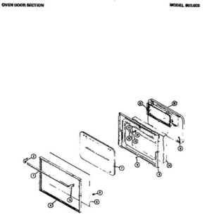 04 - Oven Door Diagram and Parts List for 980003  Litton Range
