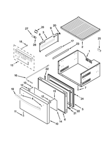 Upper Drawer Parts Diagram and Parts List for JUD24FRECX00  Jenn-Air Refrigerator
