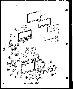 Exterior Parts Diagram and Parts List for R-3 P71306-3M Amana Microwave