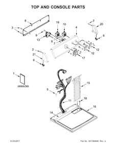 Part Location Diagram of W11100677 Whirlpool PANEL-CNTL