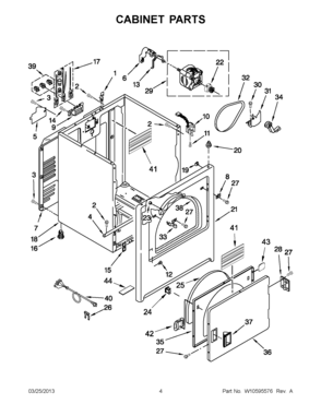02 - CABINET PARTS Diagram and Parts List for YNED4600YQ1  Maytag Dryer