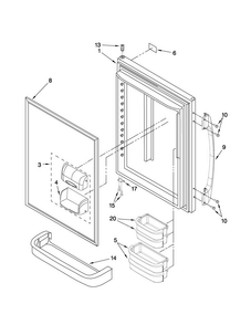 Refrigerator Door Parts Diagram and Parts List for ABB192ZDEB6  Amana Refrigerator
