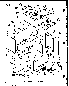 Outer Cabinet Diagram and Parts List for MRR-1000-P85514-4S  Amana Microwave Oven Combo