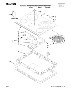 Cooktop Parts Diagram and Parts List for MEC7630WS00  Maytag Cooktop