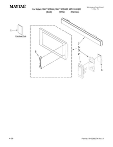 Control Panel Parts Diagram and Parts List for MMV1163DB00  Maytag Microwave