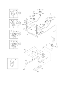 Burner Diagram and Parts List for CRG3150PWA  Crosley Range
