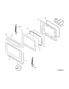Door Diagram and Parts List for CRG3150PSB  Crosley Range