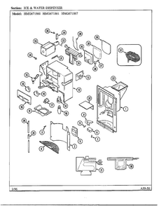 Ice And Water Dispenser Diagram and Parts List for 671867  Admiral Refrigerator