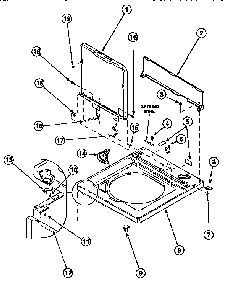 Loading Door And Control Diagram and Parts List for LWA90W PLWA90AW Amana Washer