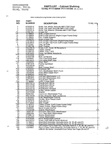Cabinet Shelving Page 2 Diagram and Parts List for TZ21Q  Amana Refrigerator
