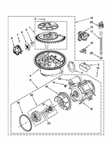 Pump And Motor Parts Diagram and Parts List for MDB8949SAB0  Maytag Dishwasher