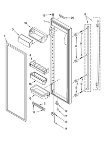 Refrigerator Door Parts Diagram and Parts List for JCB2585WEP00  Jenn-Air Refrigerator