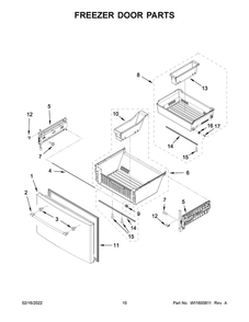 Freezer Door Parts Diagram and Parts List for MFT2772HEZ03  Maytag Refrigerator
