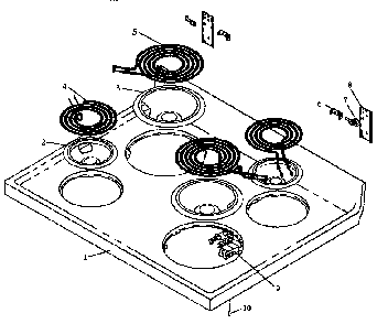 Maintop Assembly Diagram and Parts List for EHN3412W P1142499NW Caloric Range