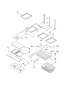 Shelf Parts Diagram and Parts List for MBF1958XEW1  Maytag Refrigerator