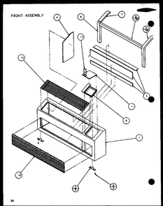 Front Assembly 2 Diagram and Parts List for PTC12300ER P9812515R Amana Air Conditioner