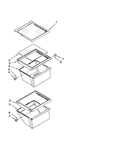 Refrigerator Shelf Parts Diagram and Parts List for MSF25D2EAS00  Maytag Refrigerator