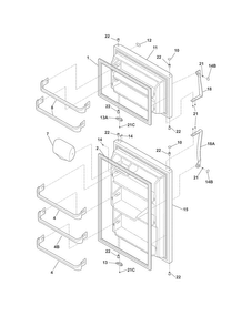 Doors Diagram and Parts List for CRT185HLB7  Crosley Refrigerator