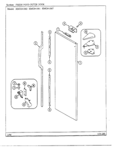 Fresh Food Outer Door Diagram and Parts List for HMG641861  Admiral Refrigerator
