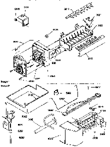 Ice Maker Assembly Diagram and Parts List for 67275-P1311001WE  Amana Refrigerator