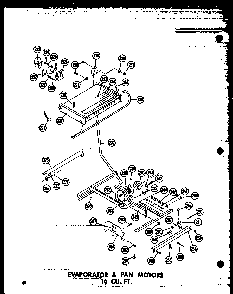 Evaporator & Fan Motors 16 Cu. Ft. Diagram and Parts List for T16N-C-P60236-42WC  Amana Refrigerator