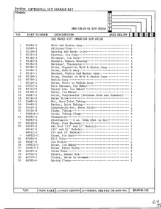 Optional Ice Maker Kit Page 2 Diagram and Parts List for 19814-0A  Admiral Refrigerator