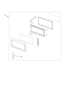 Door Parts Diagram and Parts List for YAMV1160VAS2  Amana Microwave