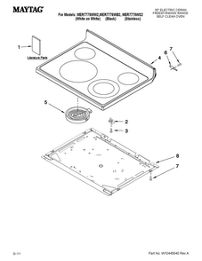 Cooktop Parts Diagram and Parts List for MER7775WS2  Maytag Range