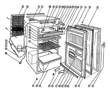 Cabinet Parts Diagram and Parts List for WCR05 F Crosley Freezer