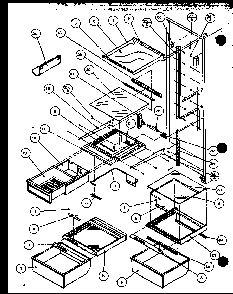 Refrigerator Shelving And Drawers Diagram and Parts List for SZD27KPL-P1101206WL  Amana Refrigerator