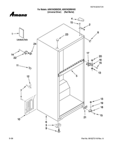 Cabinet Parts Diagram and Parts List for A8WXNGMWD00  Amana Refrigerator