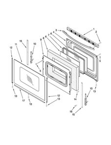 Door Parts Diagram and Parts List for AGR5844VDS5  Amana Range