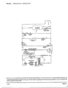 Wiring Information Diagram and Parts List for 52154  Admiral Refrigerator