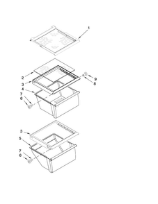 Refrigerator Shelf Parts Diagram and Parts List for ASD2522WRS07  Amana Refrigerator