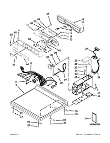 Top And Console Parts Diagram and Parts List for MDE25PDAZW1  Maytag Dryer