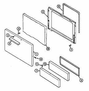 Door Diagram and Parts List for S31000PAWD  Maytag Range