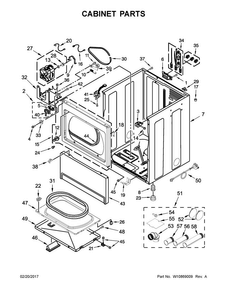 Cabinet Parts Diagram and Parts List for MDE20PDAYW0  Maytag Dryer