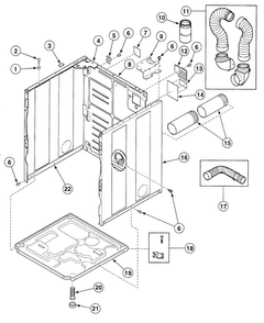 Cabinet Diagram and Parts List for SDGZ09QF  Speed Queen Dryer