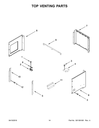 Top Venting Parts Diagram and Parts List for JMW2430IM01  Maytag Microwave Oven Combo