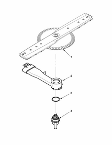 Lower Washarm Parts Diagram and Parts List for MDB8959SBB2  Maytag Dishwasher