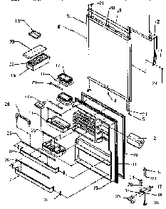 Refrigerator Door Diagram and Parts List for TXI21R2-P1168012W  Amana Refrigerator