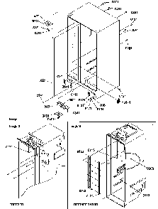 Cabinet Parts Diagram and Parts List for SCD25TW-P1190422WW  Amana Refrigerator