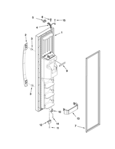 Freezer Door Parts Diagram and Parts List for ASD2524VEW02  Amana Refrigerator