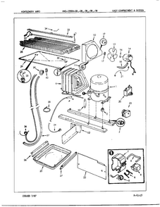 Unit Compartment/system Diagram and Parts List for 19884B  Admiral Refrigerator