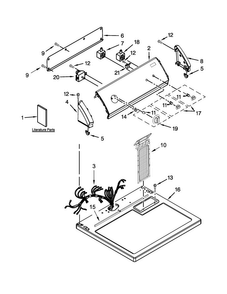 Top And Console Parts Diagram and Parts List for CGD137SDW3  Crosley Dryer